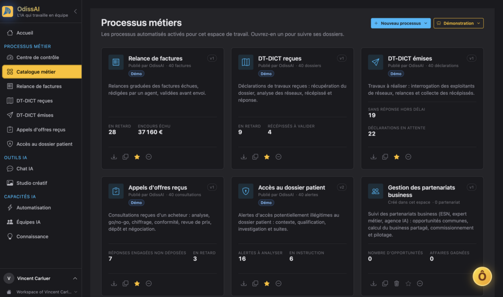 Catalogue des processus m&eacute;tier OdissAI